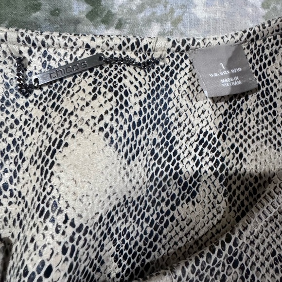 Chico's Gray and White Python Print Cardigan - Picture 11 of 12